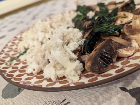 Fried Mushroom, spinach and egg whites