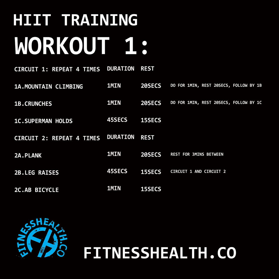 HIIT Training Workout 1 Core and lower body training - Fitness Health