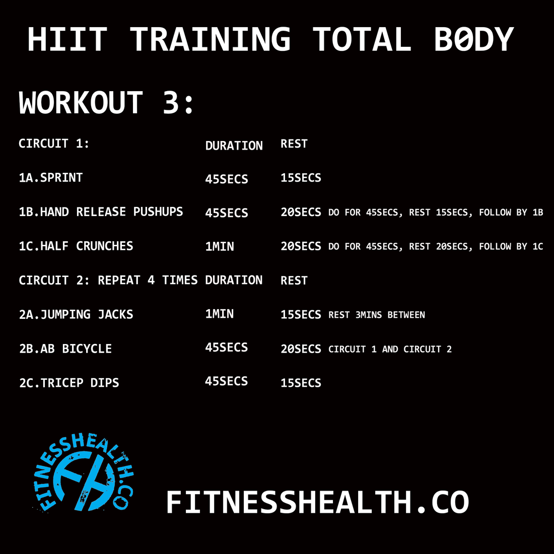 HIIT Training Workout 3 Total Body - Fitness Health