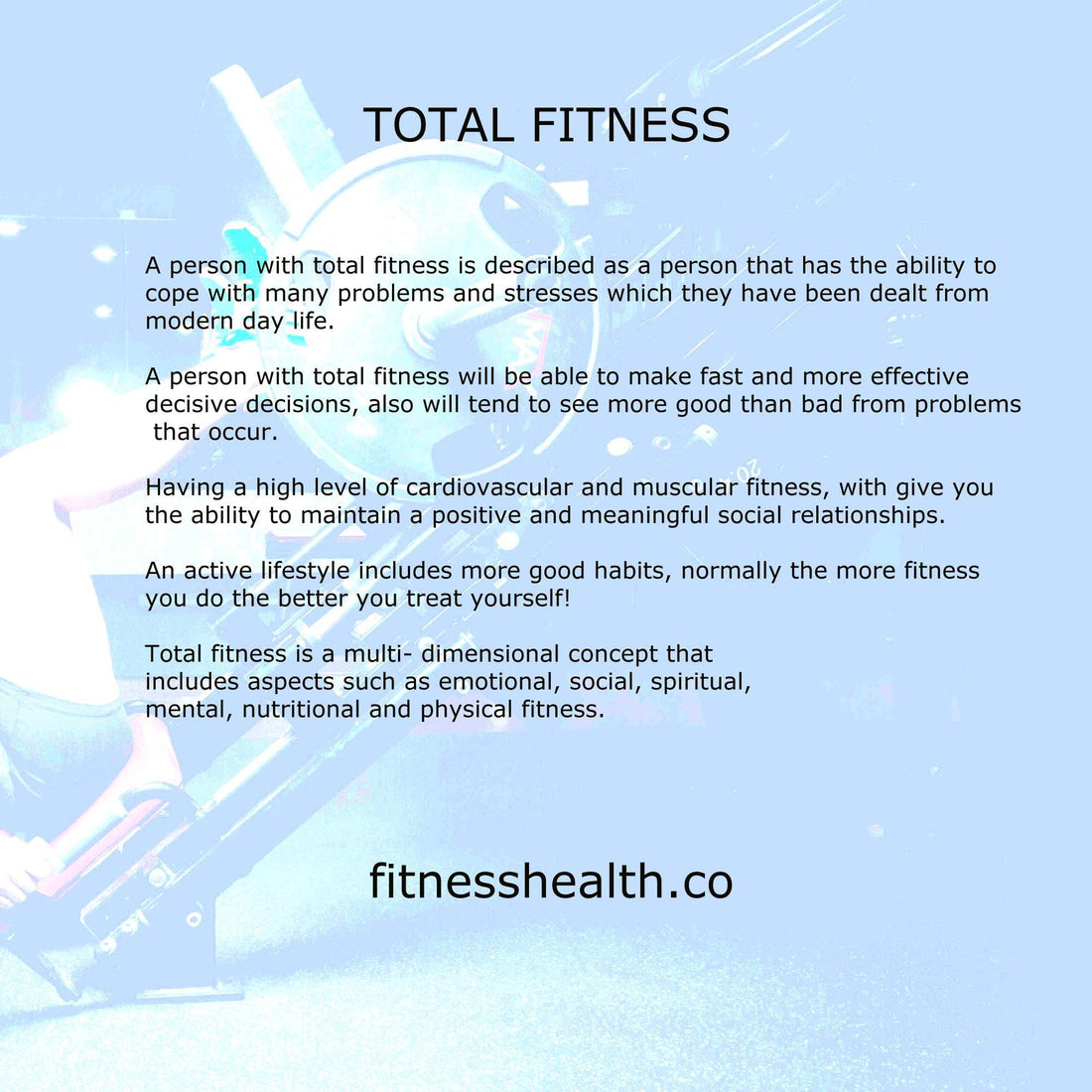 What is total fitness? - Fitness Health