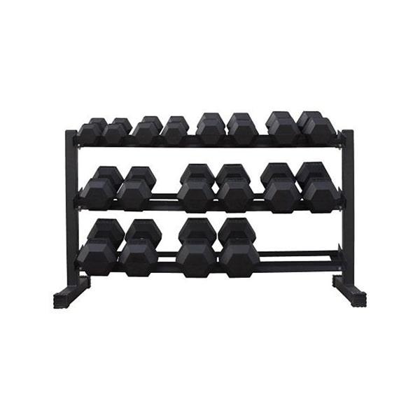 10 Pair / 3 Tier Hex Dumbbell Rack - Fitness Health