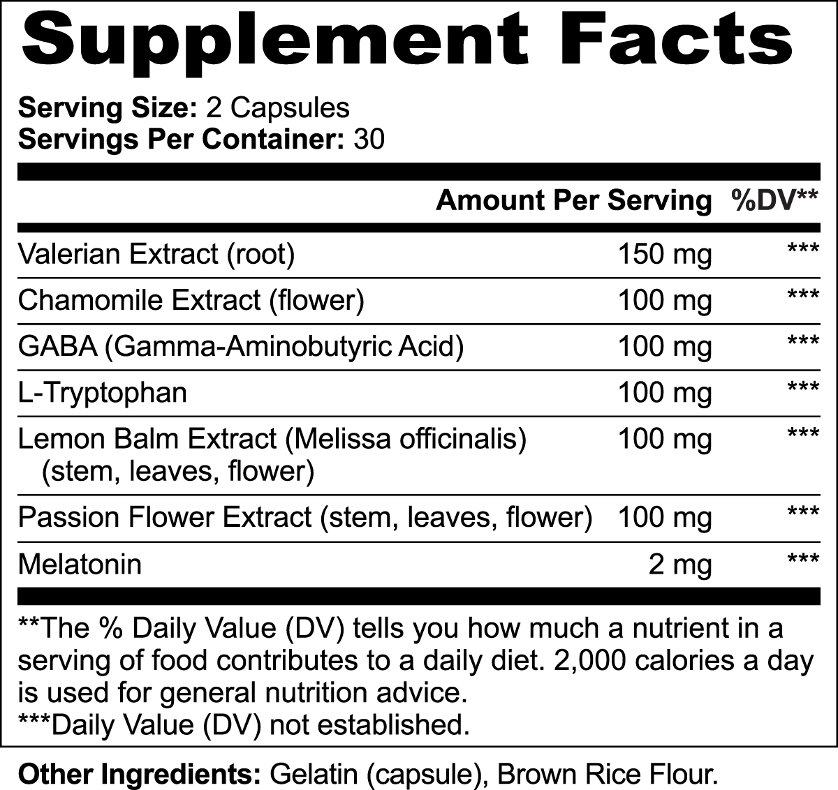 Sleep Support Formula - Valerian + Chamomile + GABA - Natural Rest Blend *