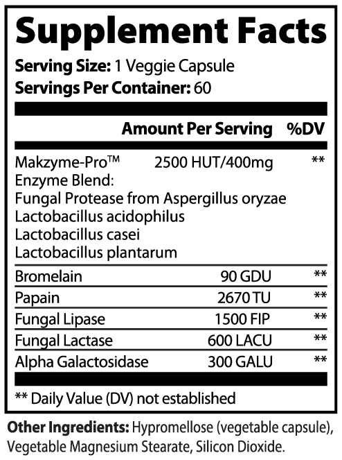 Digestive Enzyme Pro Blend - 8 Enzymes + Probiotics - Nutrient Absorption Support *