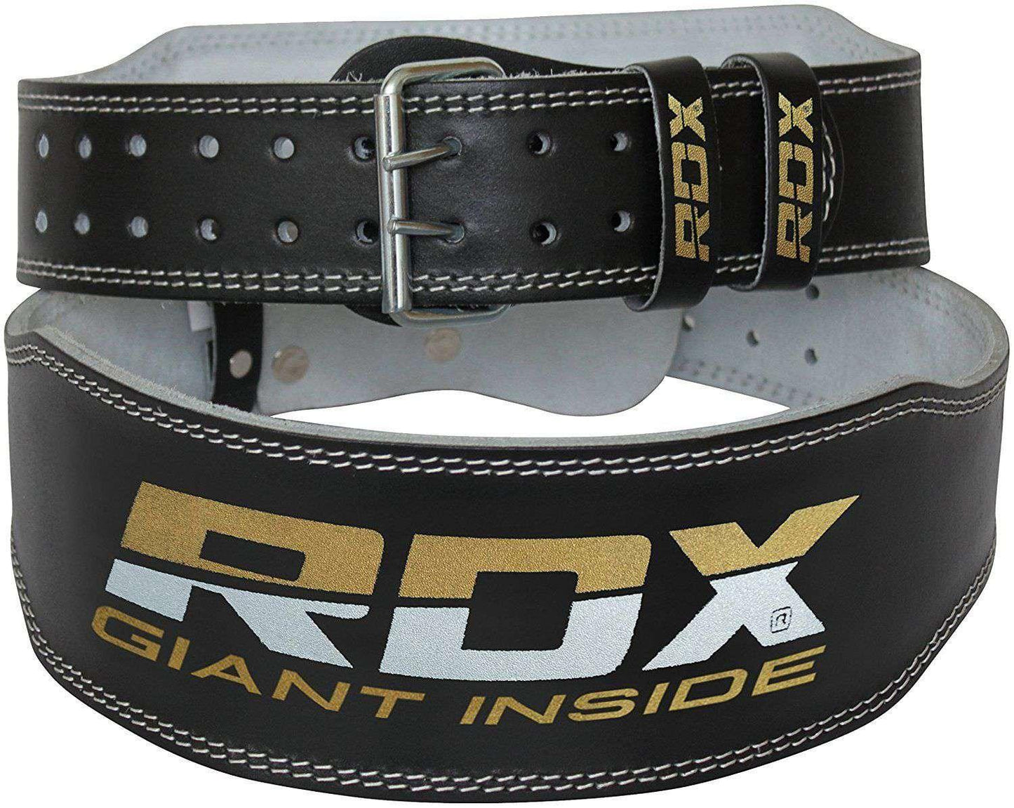 4 INCH LEATHER WEIGHTLIFTING GYM BELT RDX - Fitness Health 