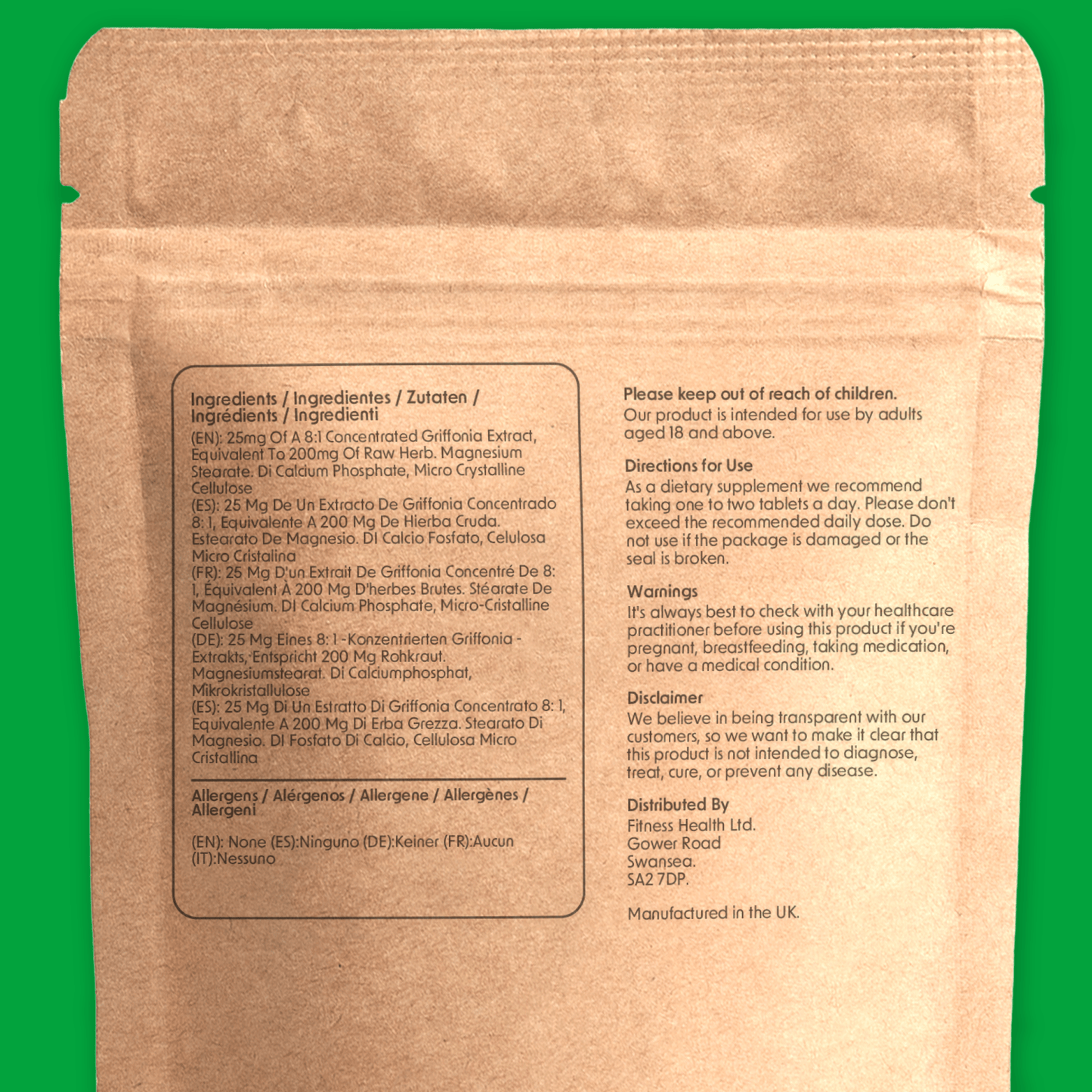 5 HTP Griffonia Seed Extract 200mg Tablets - Fitness Health