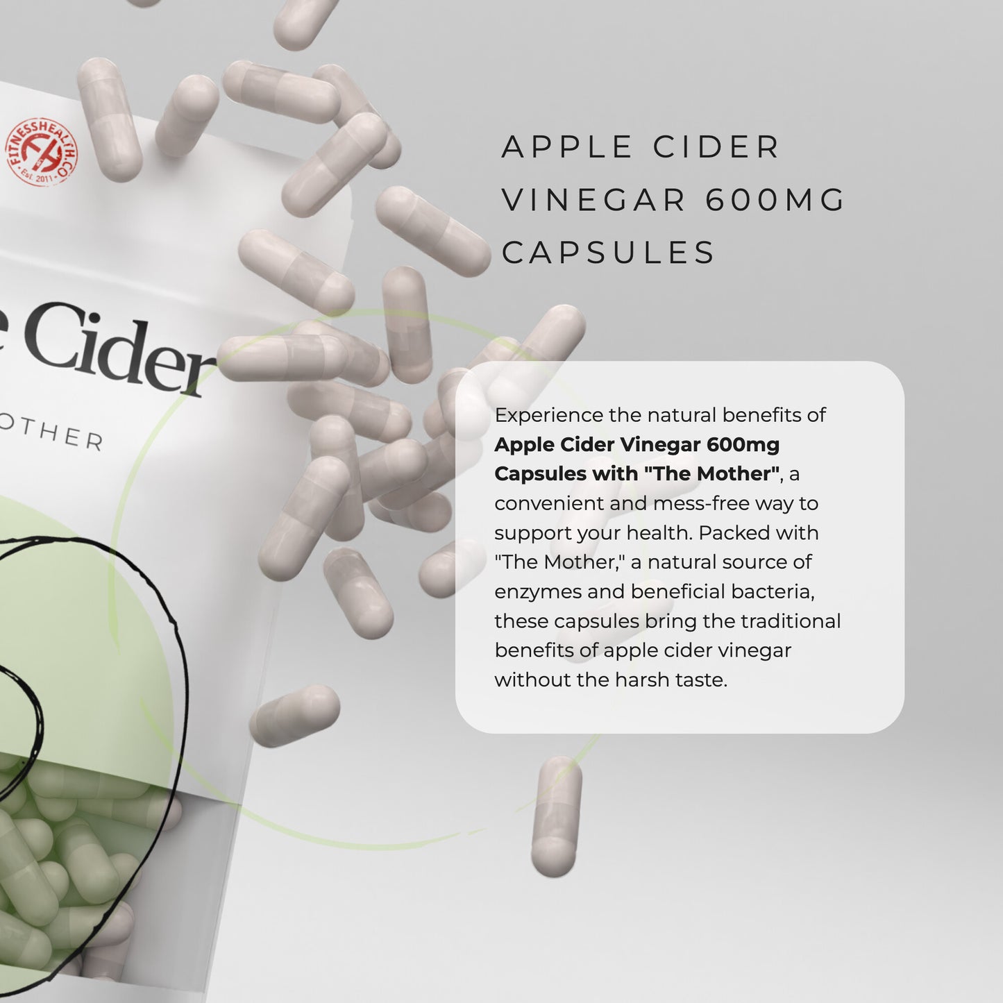 Apple Cider Vinegar 600mg Capsules with The Mother