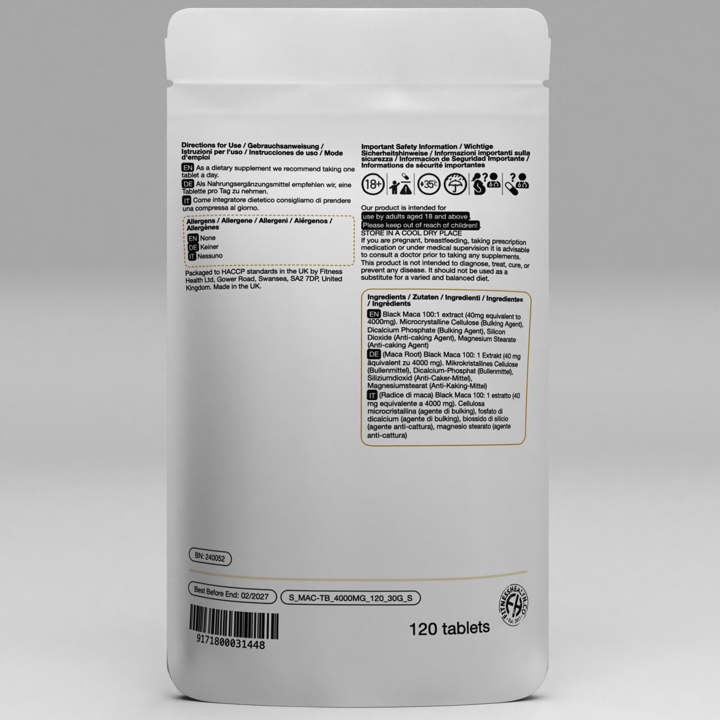 Maca Root Extract 4000mg Tablets