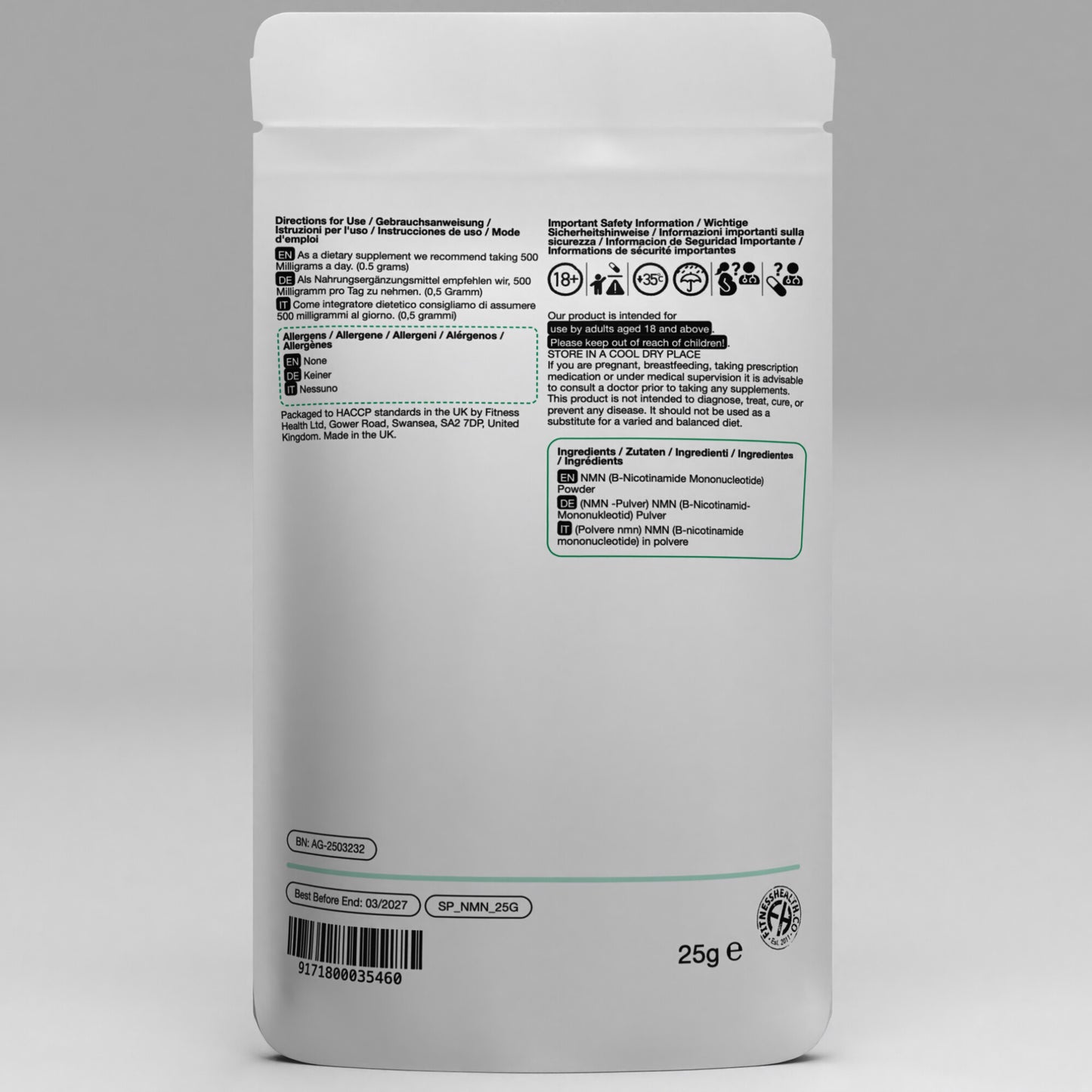NMN Anti-Aging Powder - Cellular Health Support Adults 40+