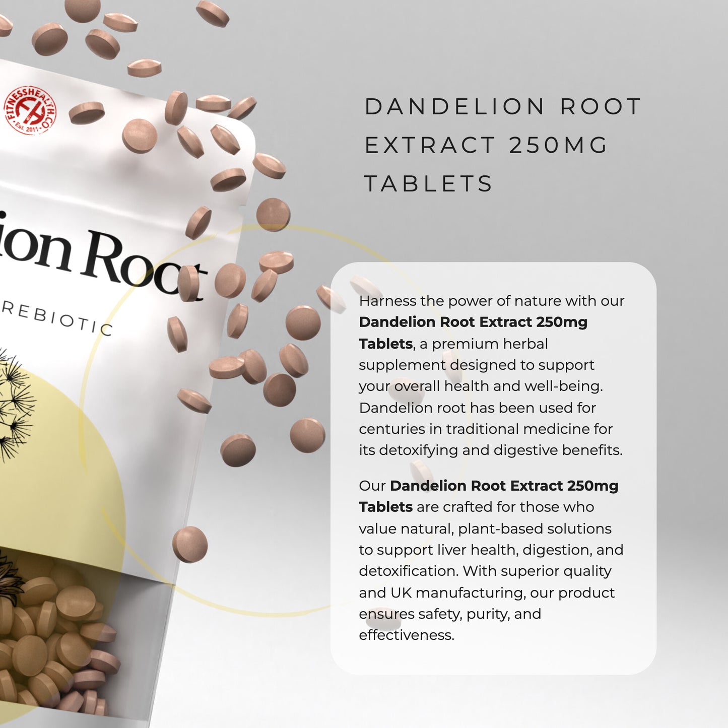 Dandelion Root Extract Tablets - Natural Prebiotic