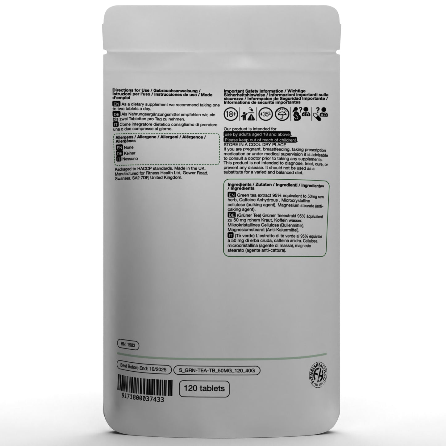 Green Tea Extract 50mg Tablets