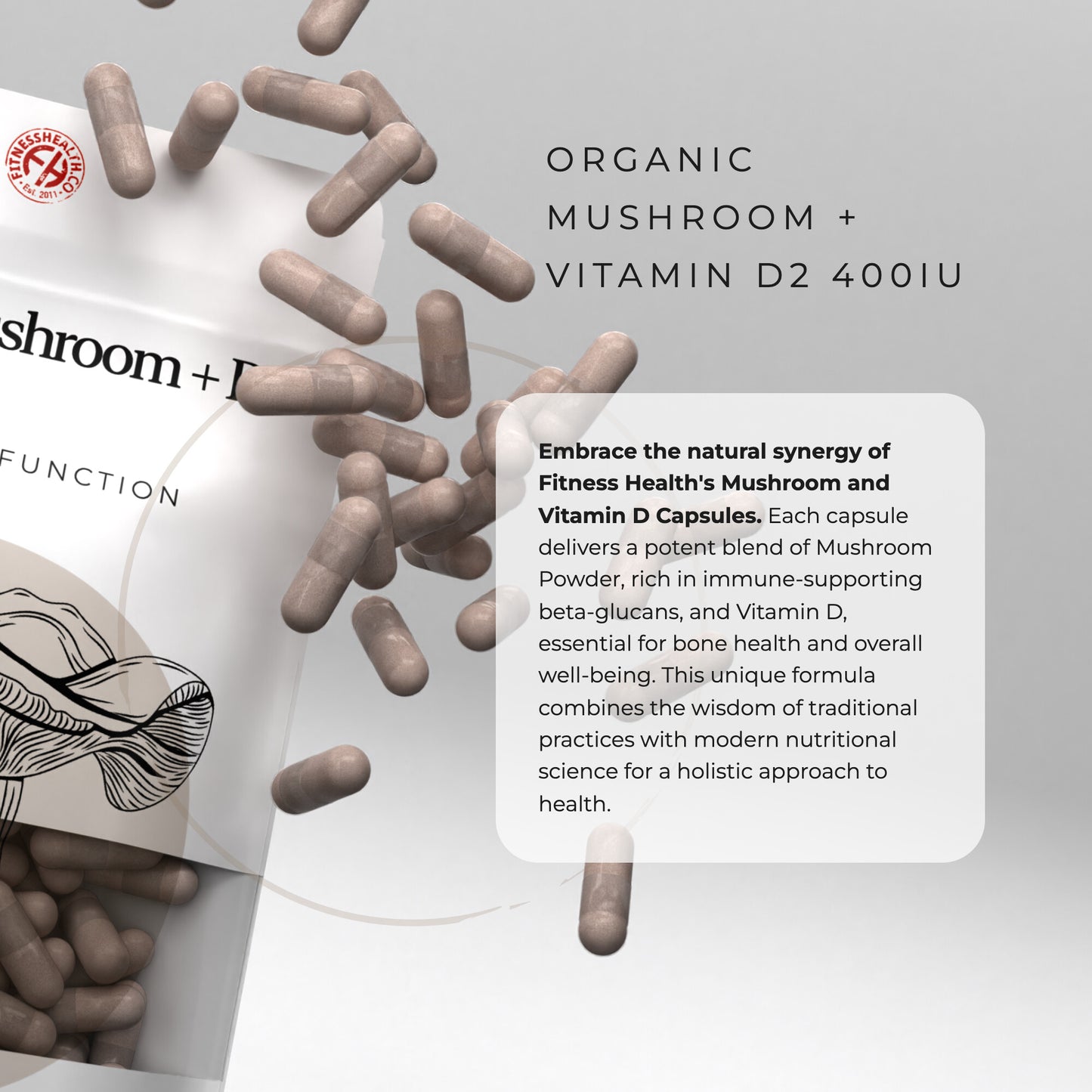 Organic Vegan Mushroom Vitamin D Capsules