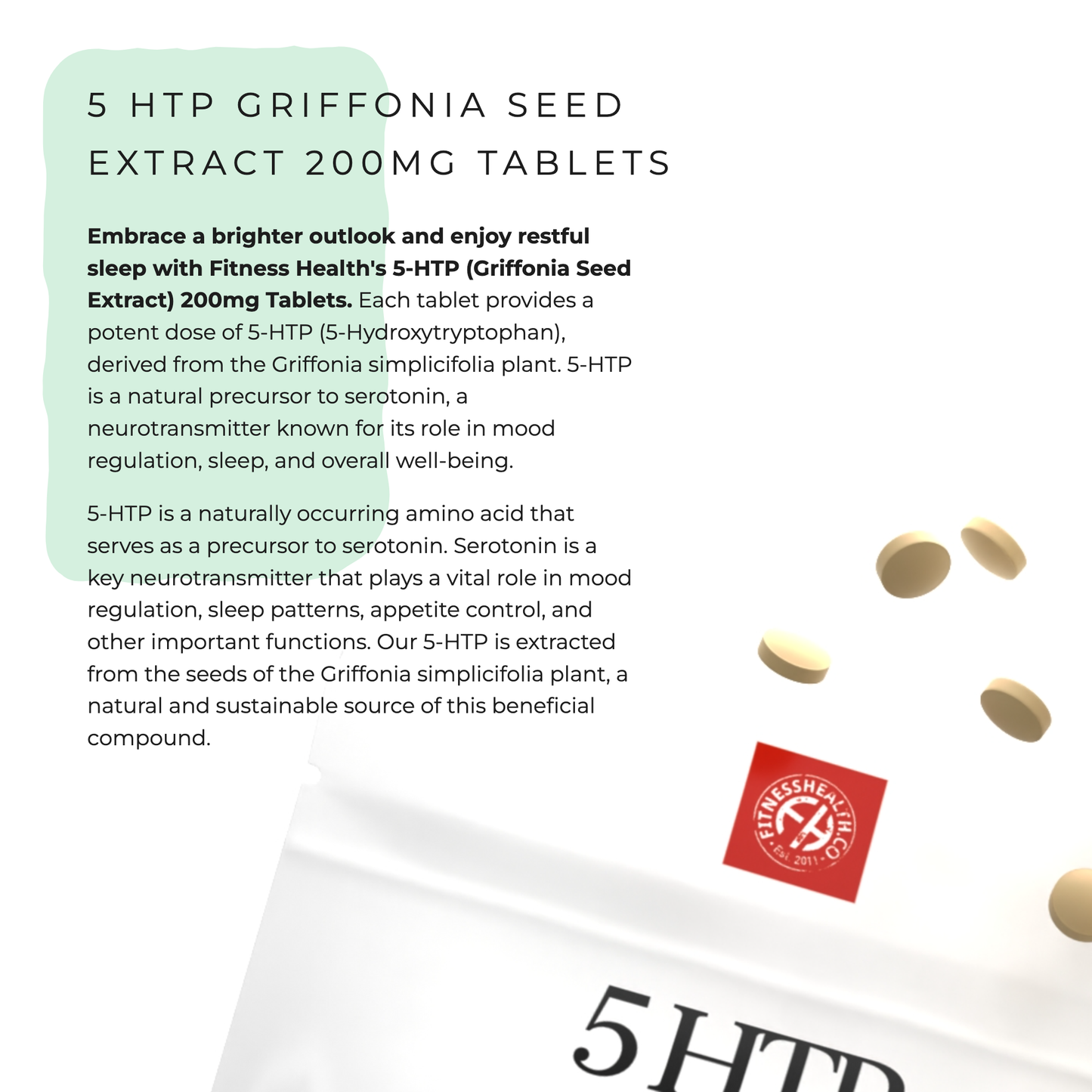 5 HTP Griffonia Seed Extract 200mg Tablets