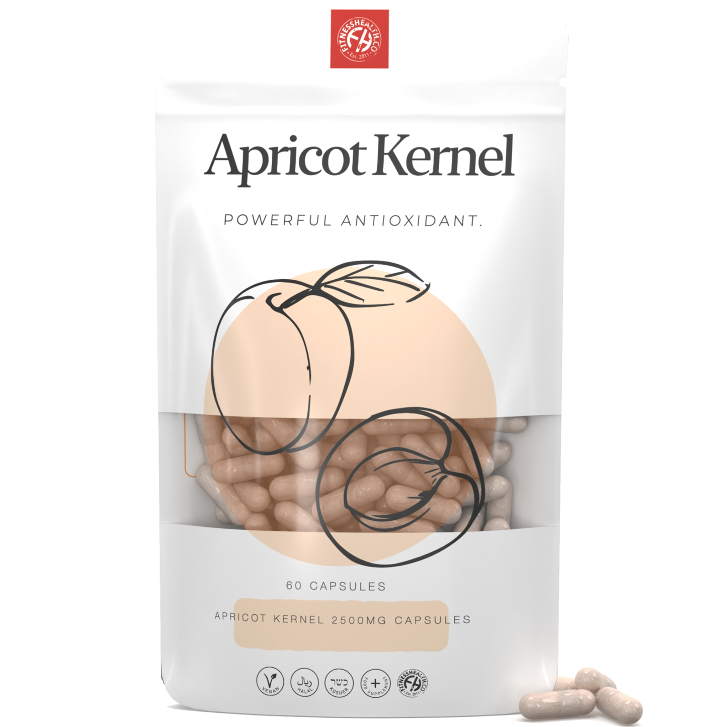 Nutritional & Antioxidant Support - Apricot Kernel 2500mg Capsules - UK Made Vegan