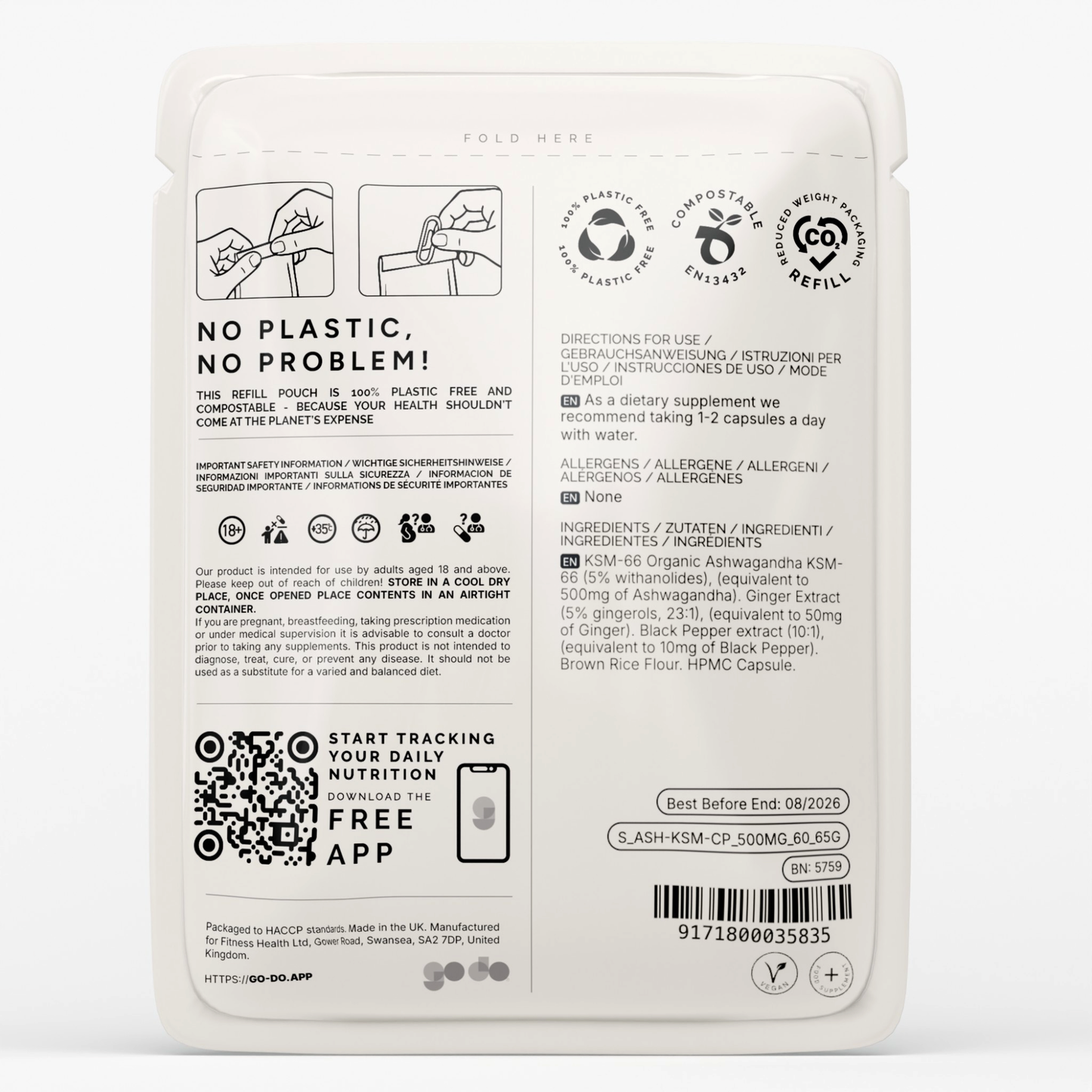 3-in-1 Complex for Stress & Energy Support - Organic Ashwagandha KSM-66 Capsules