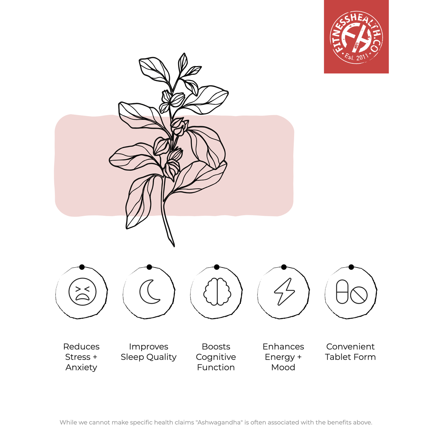 Stress & Energy Support - Ashwagandha Extract 1000mg Tablets - UK Made Vegan