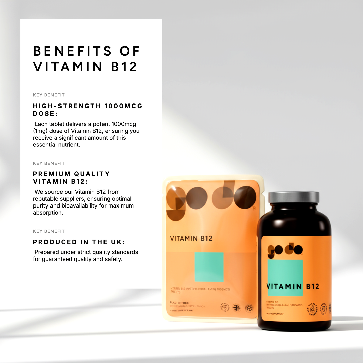 Vitamin B12 Tablets - Vegan Friendly