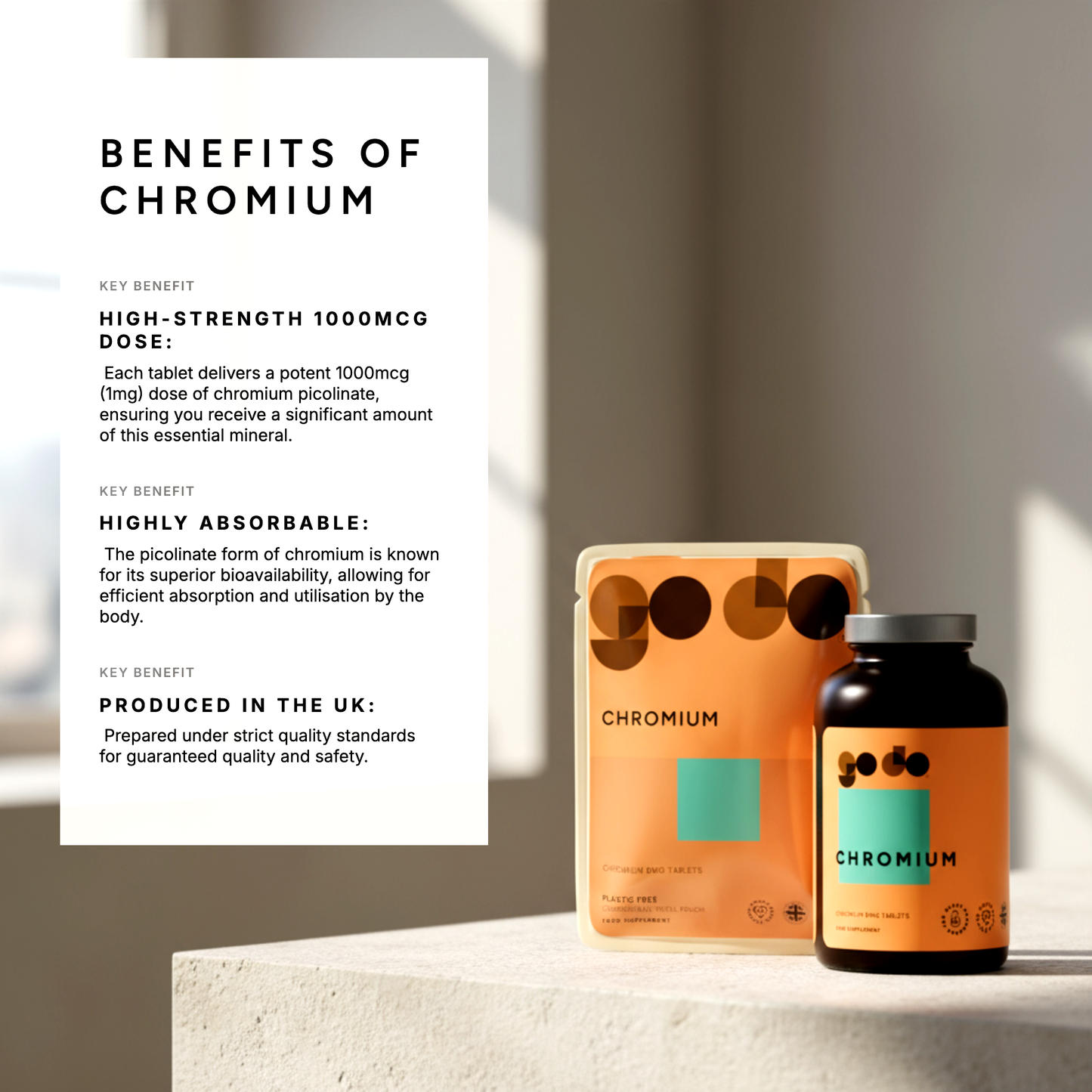 Chromium Tablets 8mg Vegan Tablets