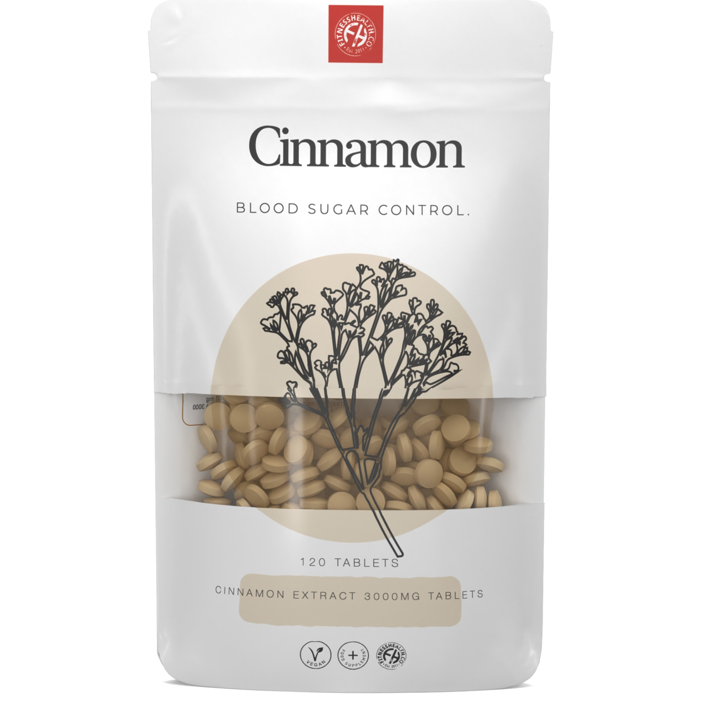 Blood Sugar & Metabolic Support - Cinnamon Extract 3000mg Tablets - UK Made Vegan