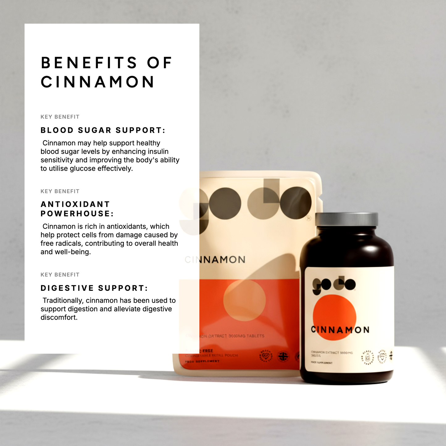 Blood Sugar & Metabolic Support - Cinnamon Extract 3000mg Tablets - UK Made Vegan
