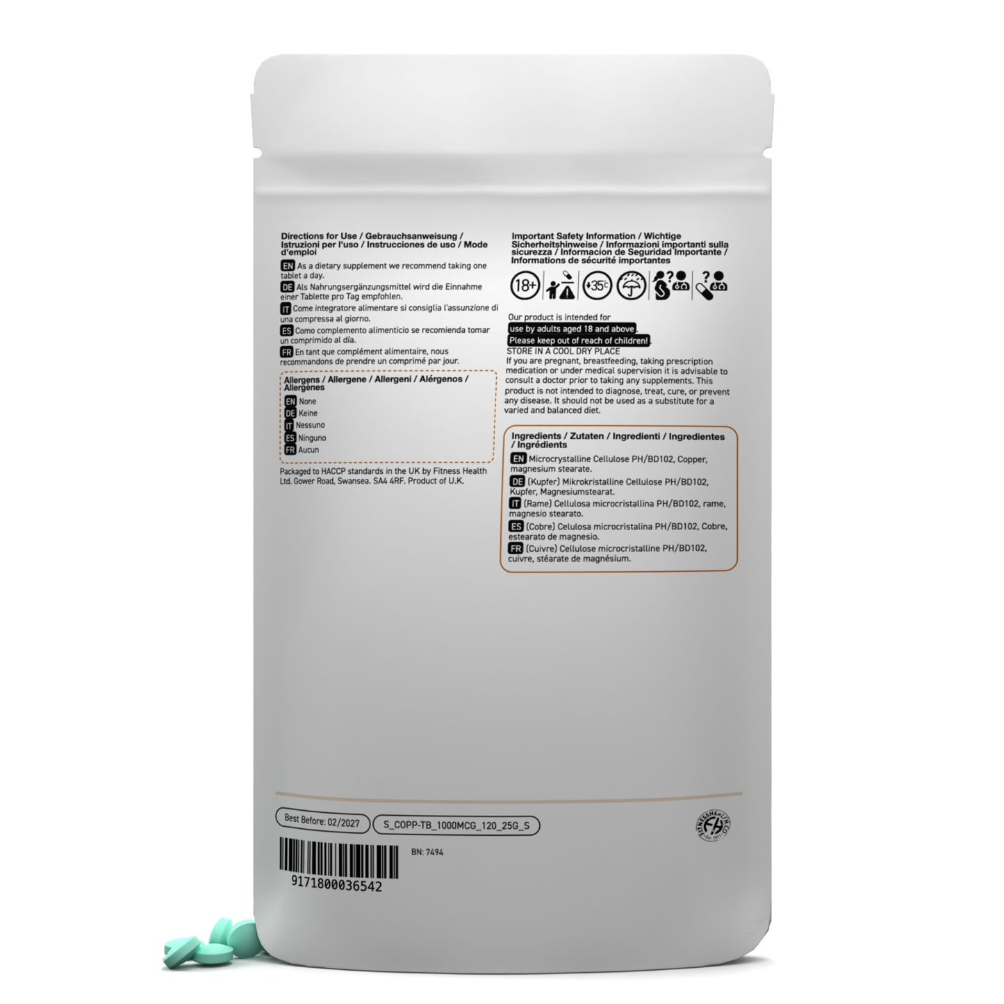 Copper Gluconate Tablets 1000mcg