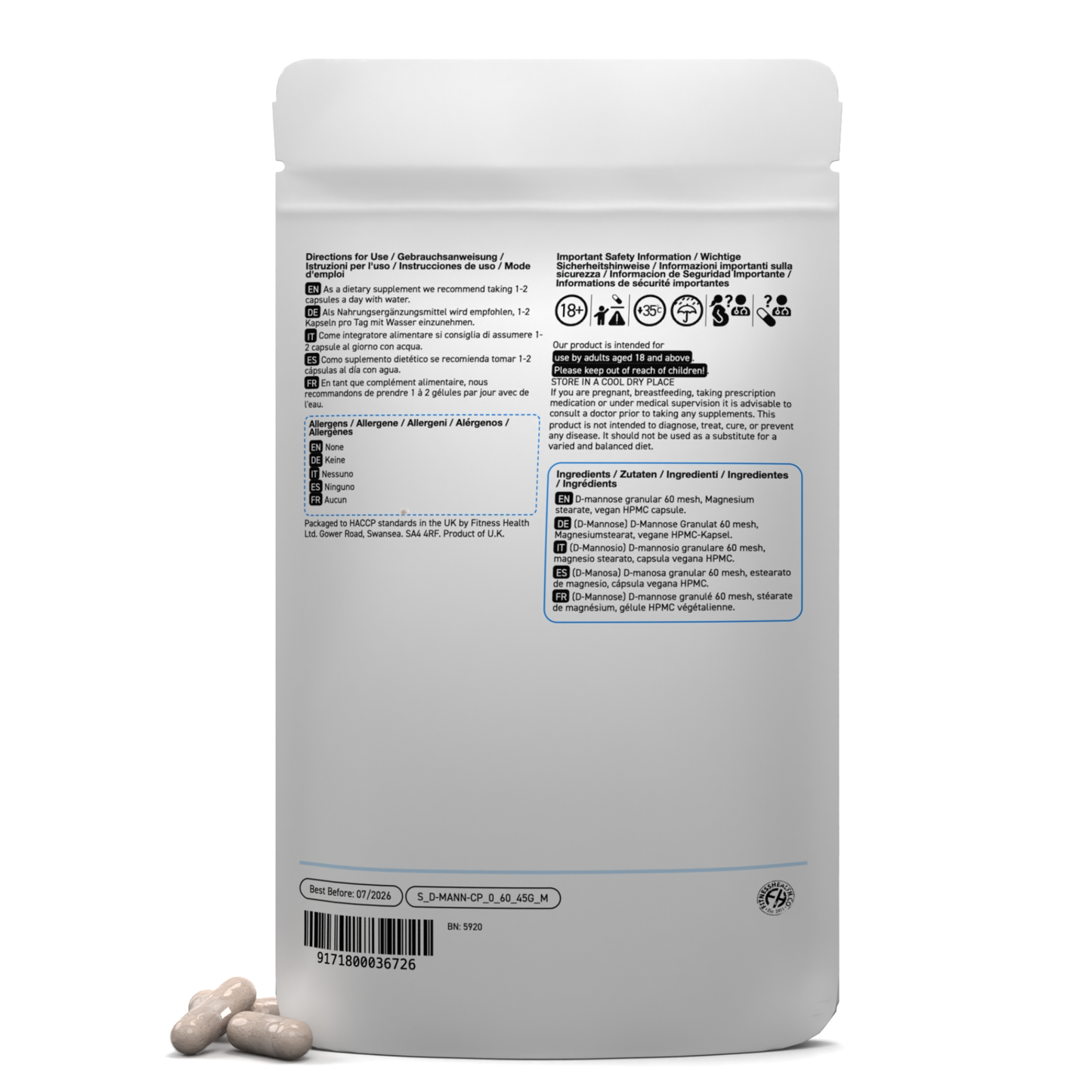 D-Mannose Capsules - Urinary Tract Health