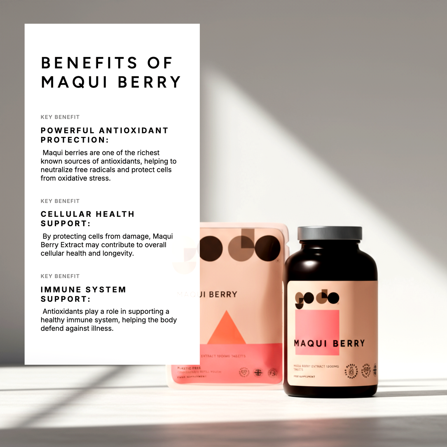 Antioxidant & Immune Support - Maqui Berry Extract 1000mg Tablets