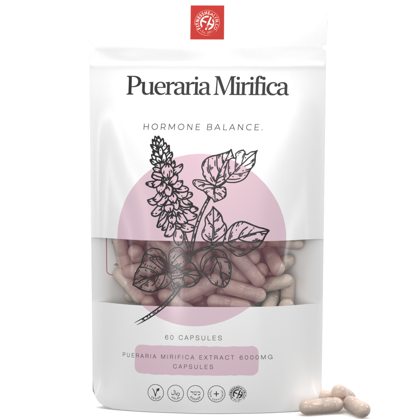 Women's Wellness Support - Pueraria Mirifica Extract 6000mg Capsules - UK Made Vegan