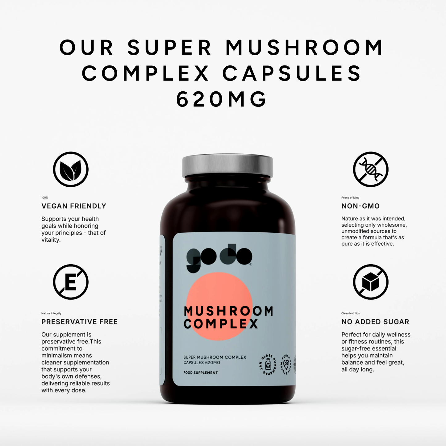 Super Mushroom Complex Capsules - Nootropic Blend