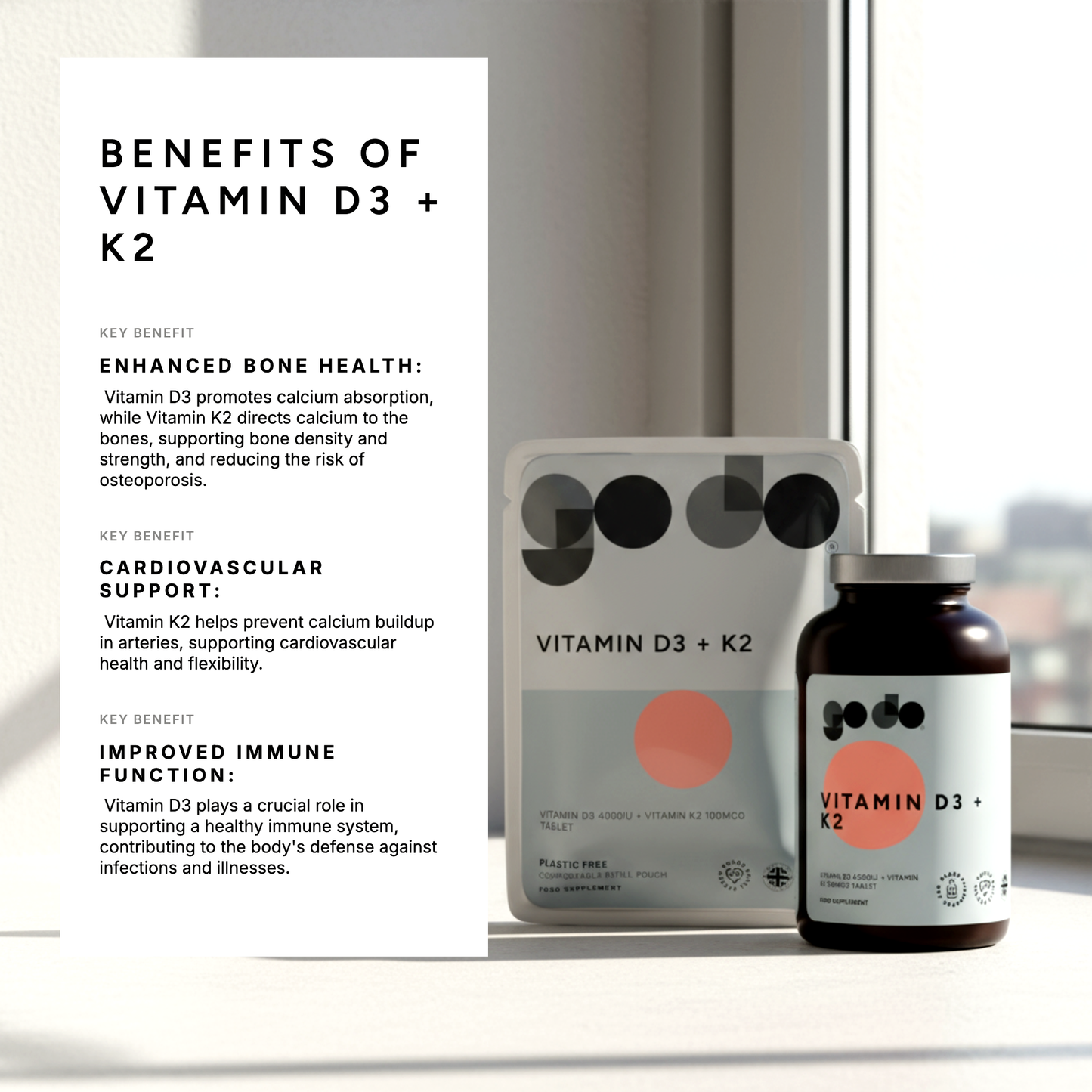 Vitamin D3 4000iu &  K2 100mcg Tablet