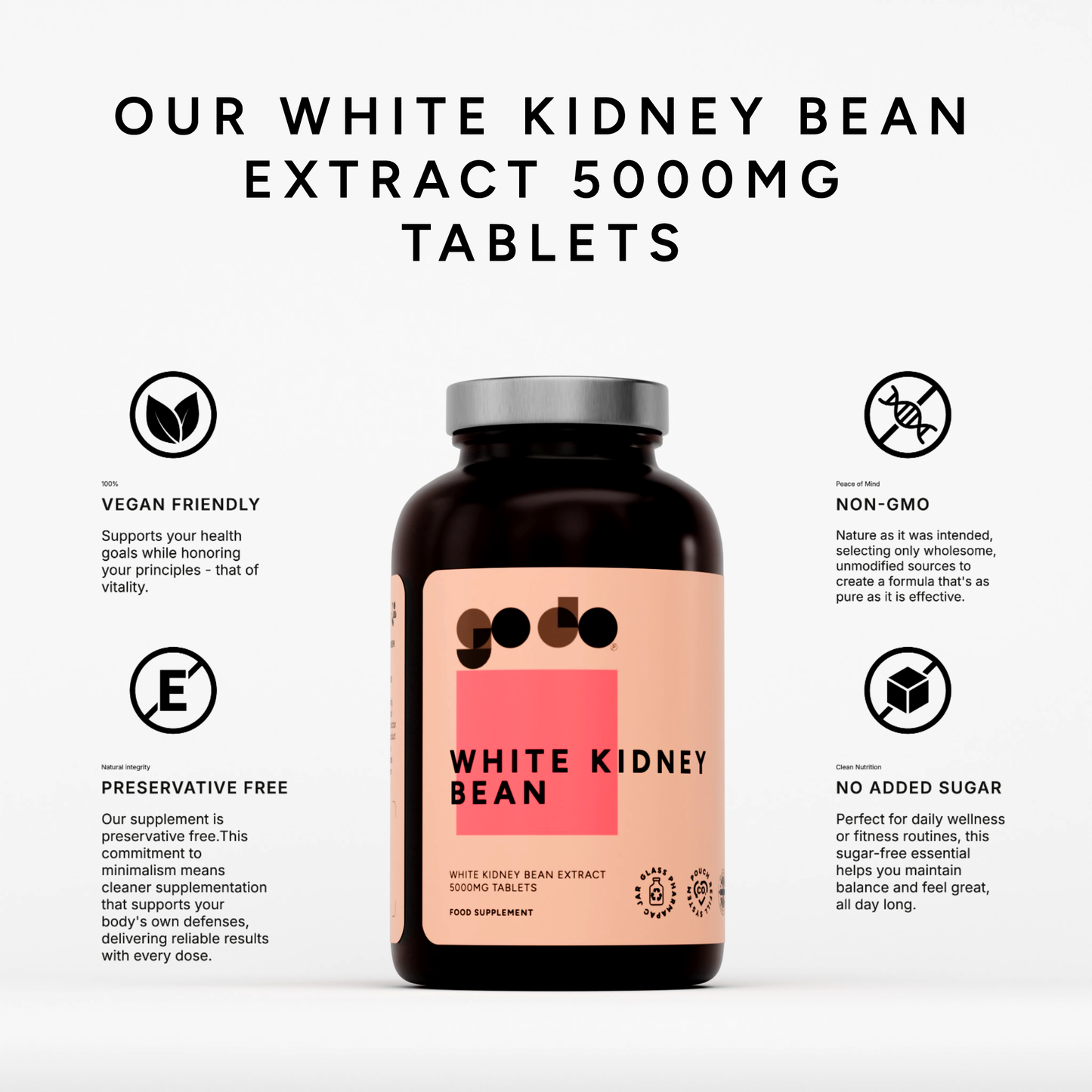 Carb Blocker Tablets - White Kidney Bean Extract - UK Made Vegan