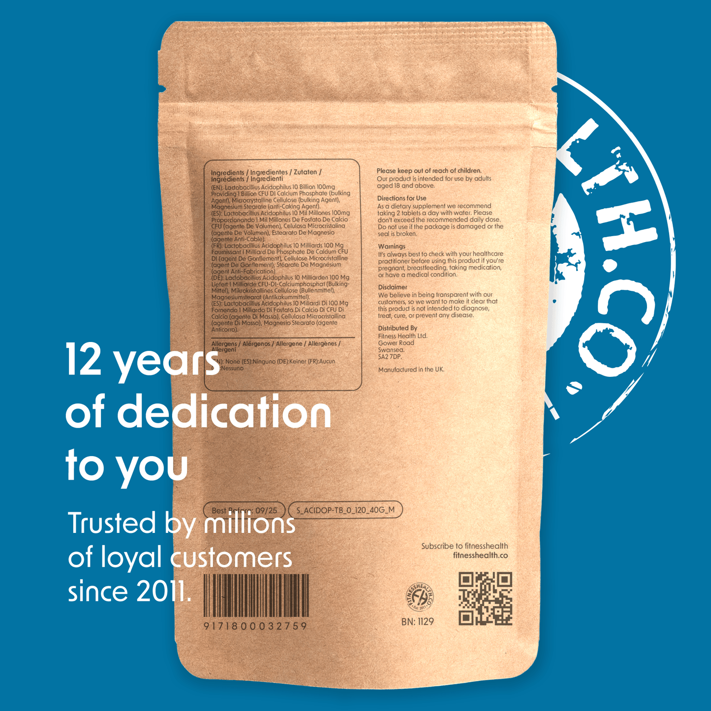Acidophilus Lactobacillus 1 Billion Probiotic Tablets - Fitness Health