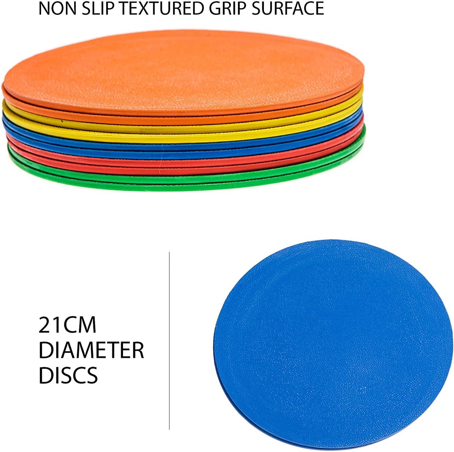 Agility Sports Dots Non Slip Spot Flat Disc Markers Set of 10 - Fitness Health