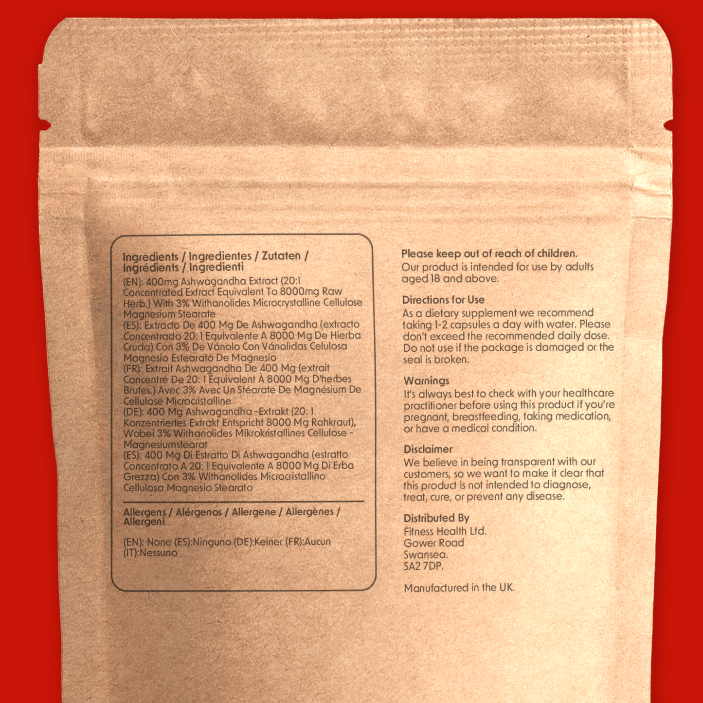 Ashwagandha Capsules 8000mg - Fitness Health