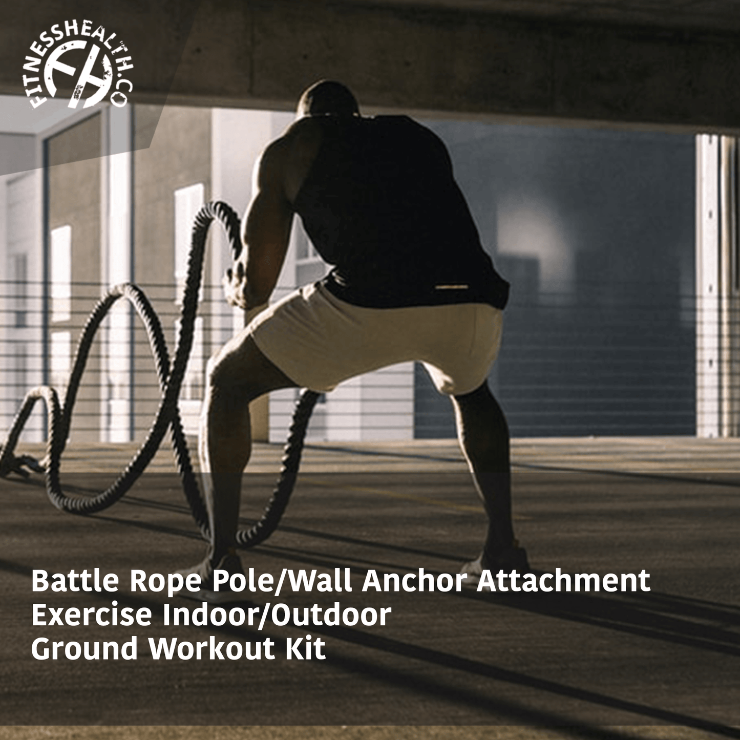 Battle Rope Anchor with Carabiner Chain Gym Strap - Fitness Health