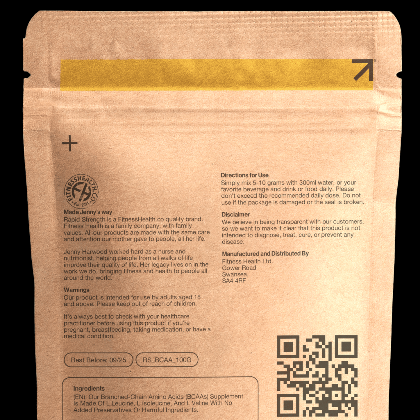 BCAA BRANCH CHAIN AMINO ACIDS POWDER MUSCLE MAINTENANCE GAINS BY RAPID STRENGTH - Fitness Health
