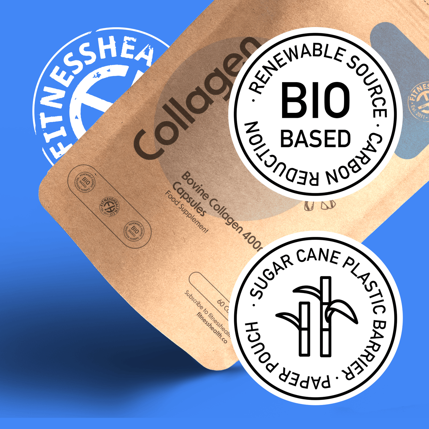 Bovine Collagen 400mg Capsules - Fitness Health