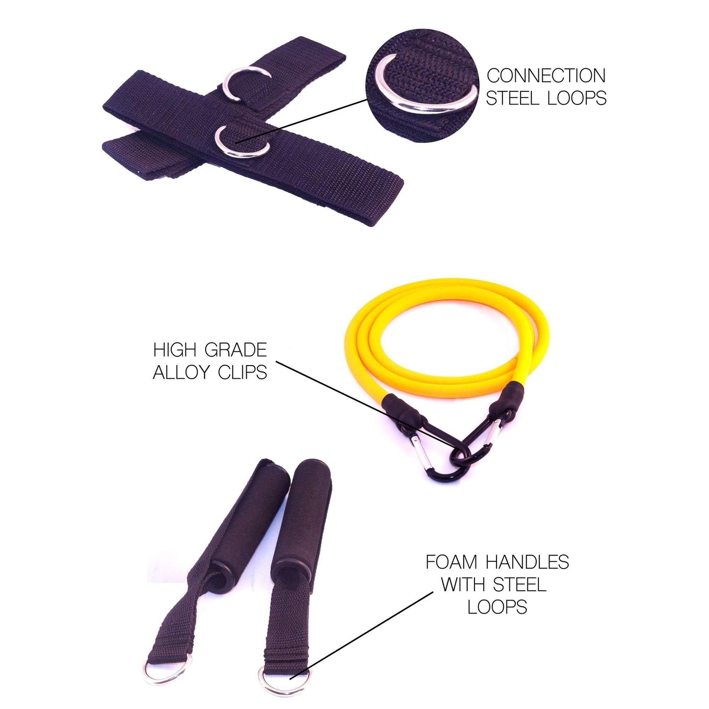 Exercise Band Set 11 pcs - FH Pro Advanced Resistance - Fitness Health