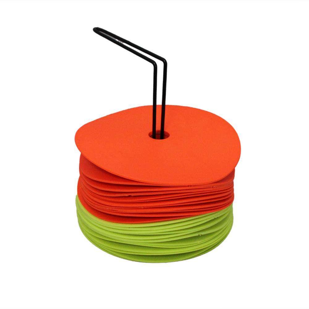 FH Flat Disc Agility Spot Markers Set of 24 (12 Orange 12 Yellow) - Fitness Health