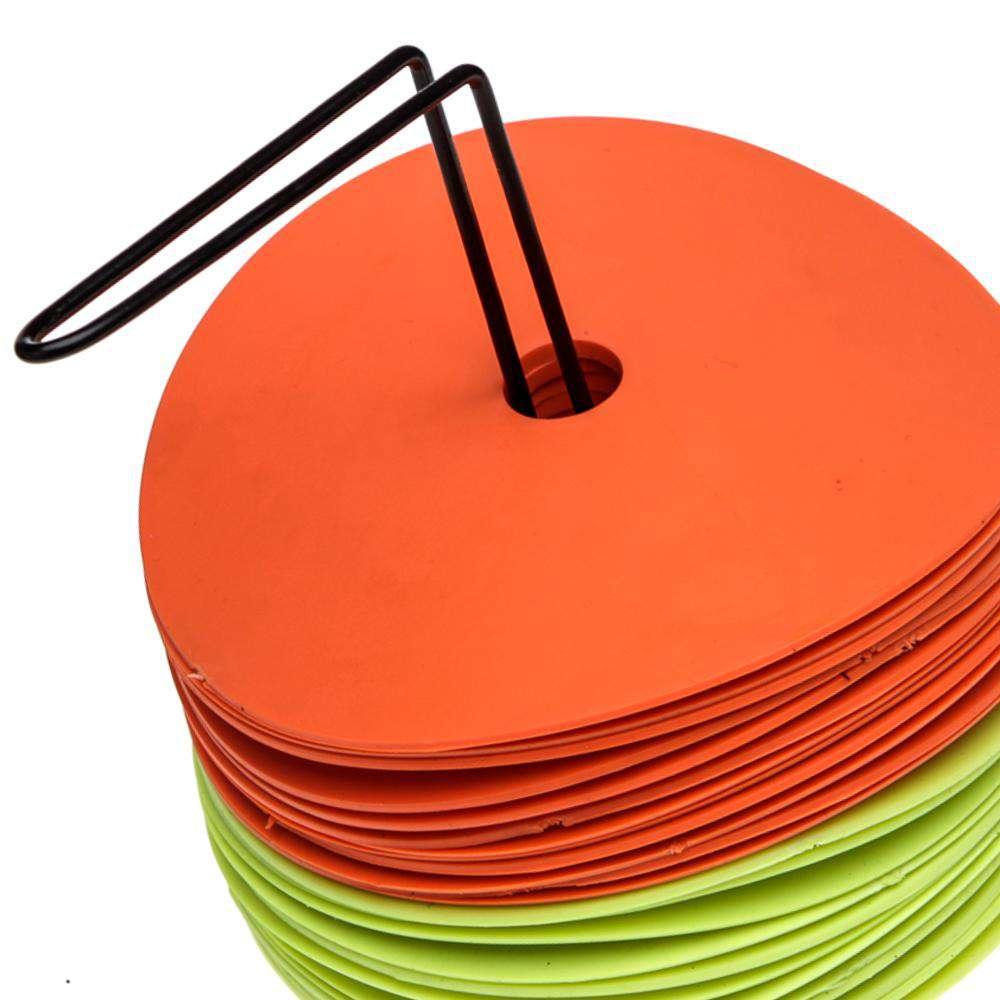 FH Flat Disc Agility Spot Markers Set of 24 (12 Orange 12 Yellow) - Fitness Health