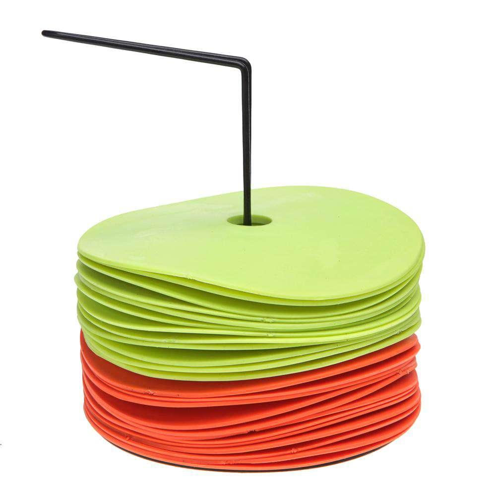 FH Flat Disc Agility Spot Markers Set of 24 (12 Orange 12 Yellow) - Fitness Health