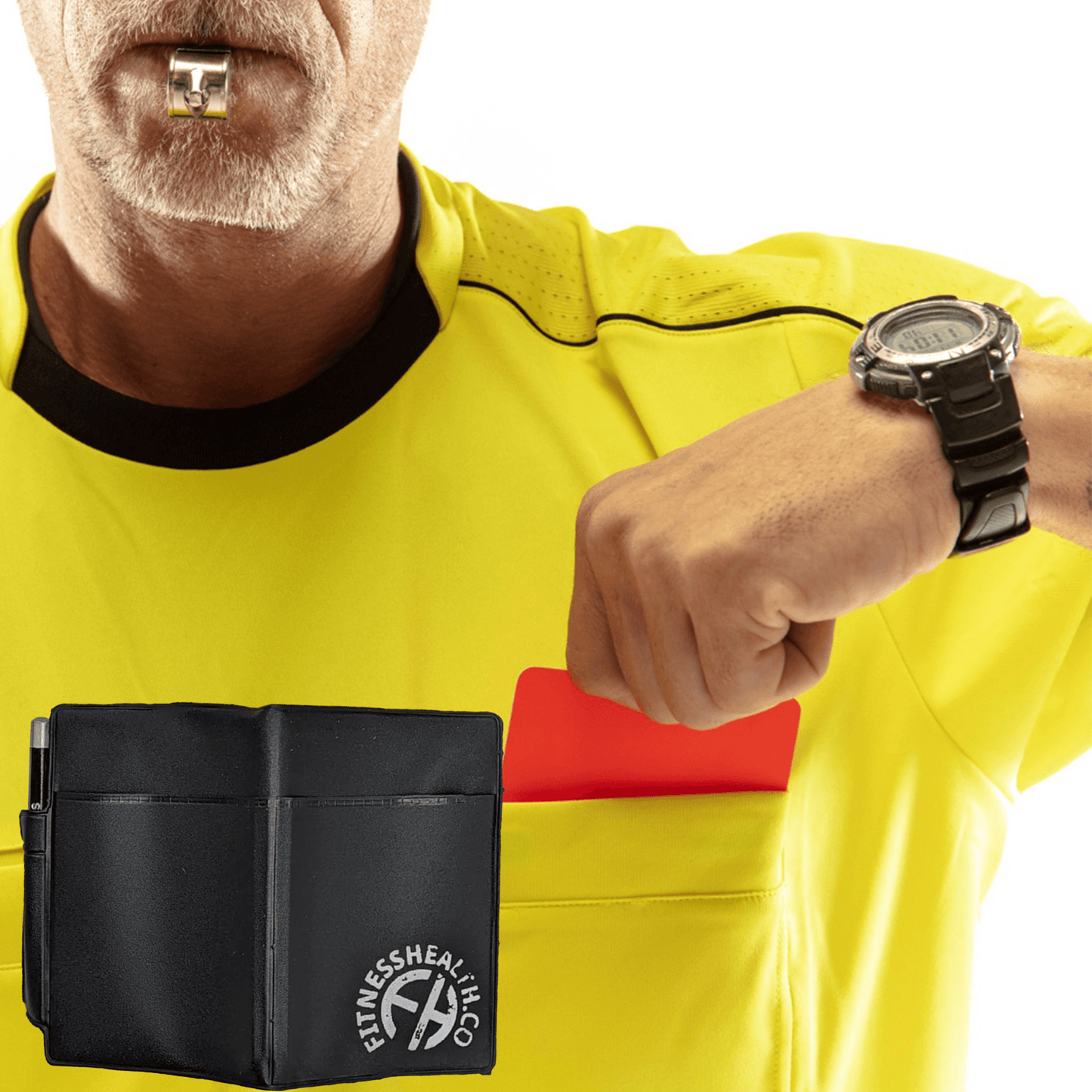 Football Referee Cards Red/Yellow Refs Wallet - Fitness Health