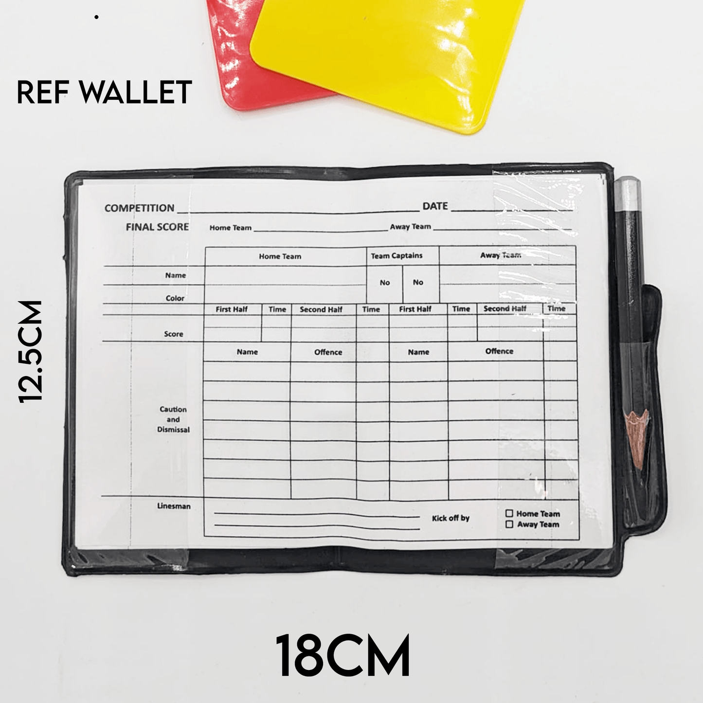 Football Referee Cards Red/Yellow Refs Wallet - Fitness Health