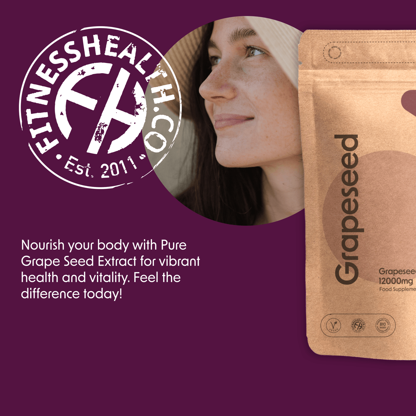 Grape Seed Extract 12000mg Tablets Vegan - Fitness Health