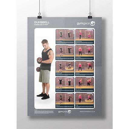 Gym Exercise Charts A2 Posters - Fitness Health