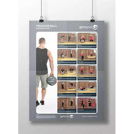 Gym Exercise Charts A2 Posters - Fitness Health