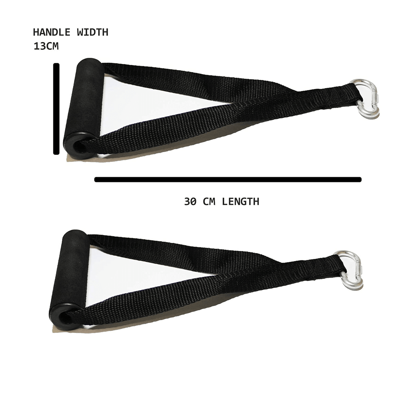 Heavy Duty (Pair) Gym Cable Machine Attachments, Resistance Band Stirrup Handles - Fitness Health