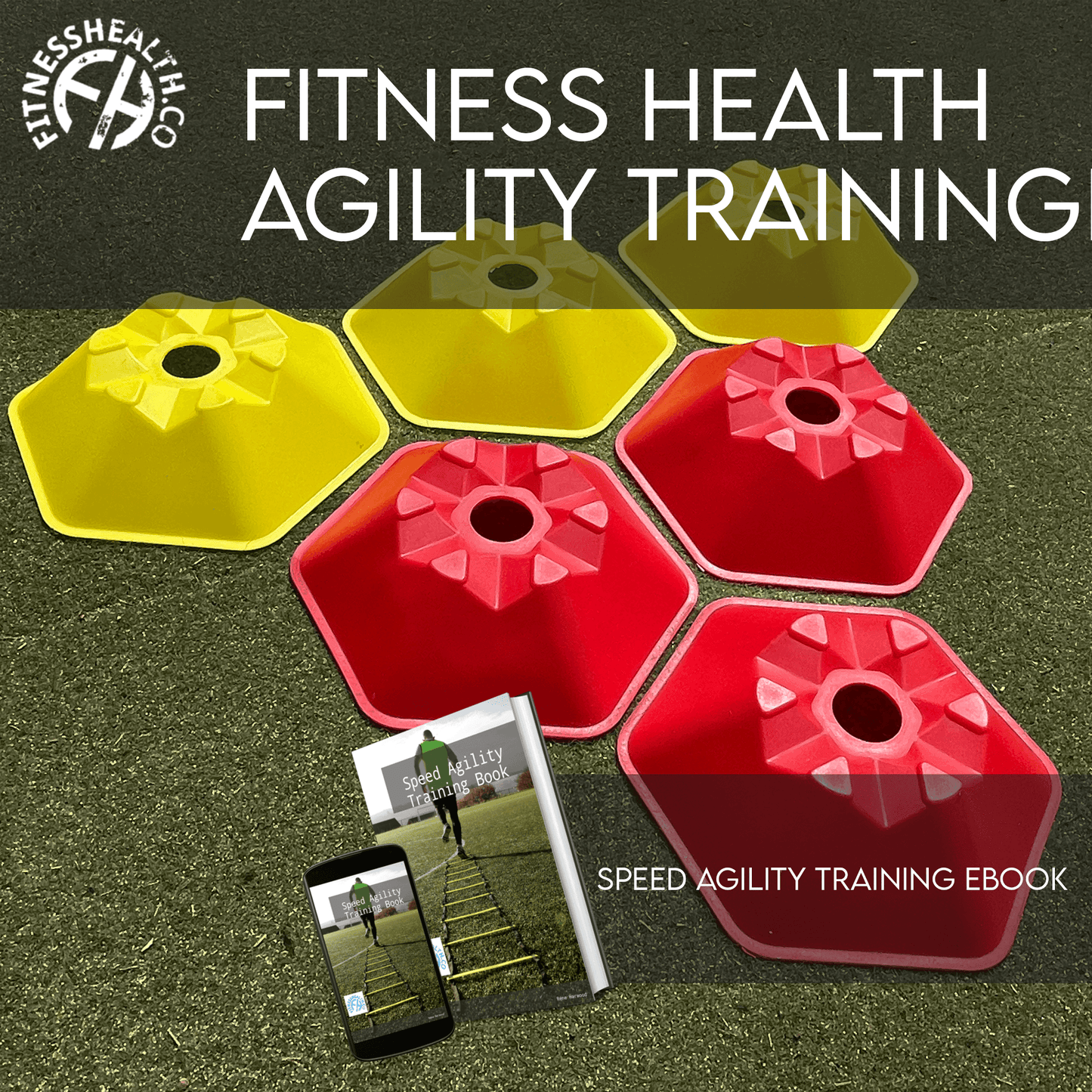 Hexagon Cone with Hurdle Pole Set ( 8 cones & 4 Agility Poles) - Fitness Health