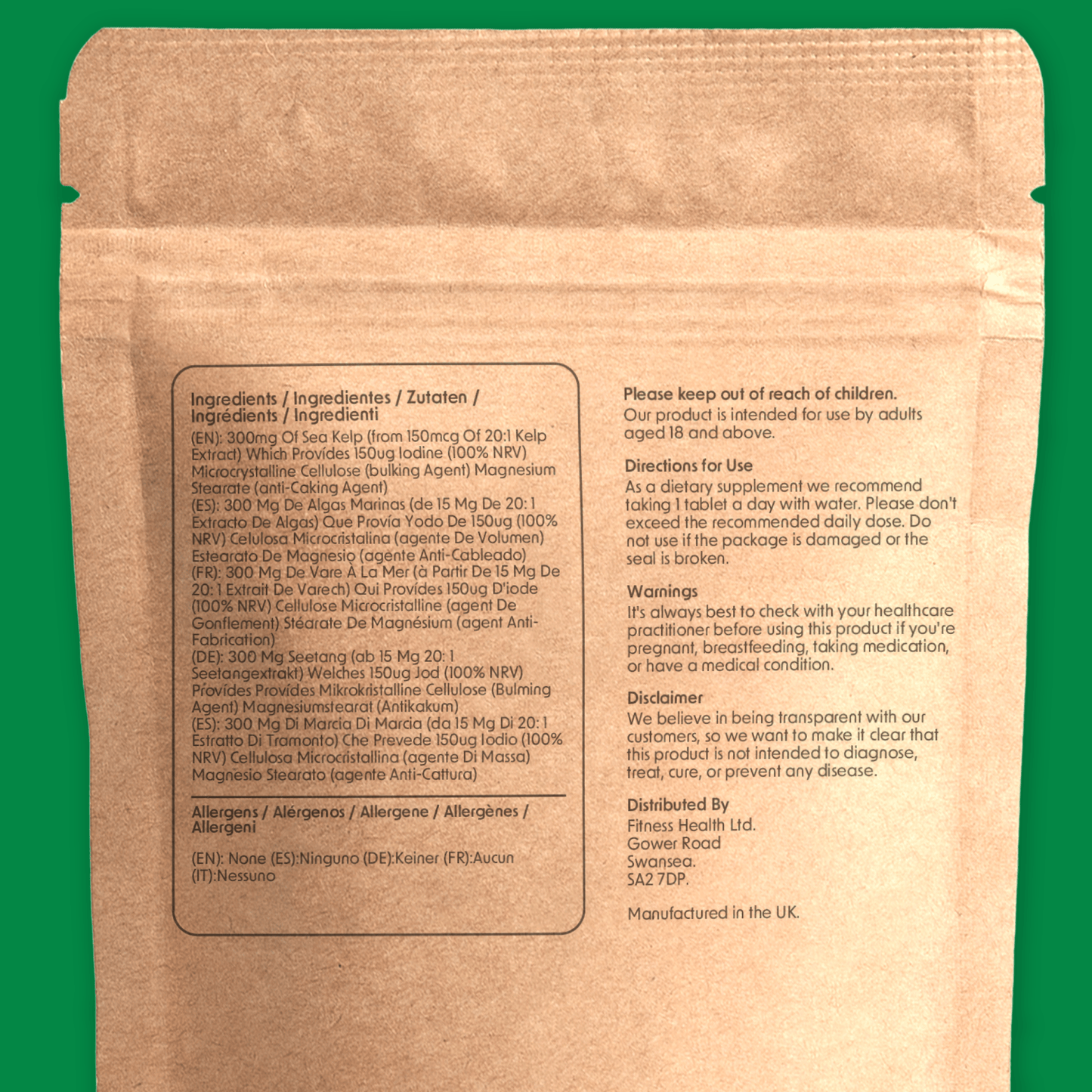 Iodine and Sea Kelp Complex - 150mcg Tablets - Fitness Health