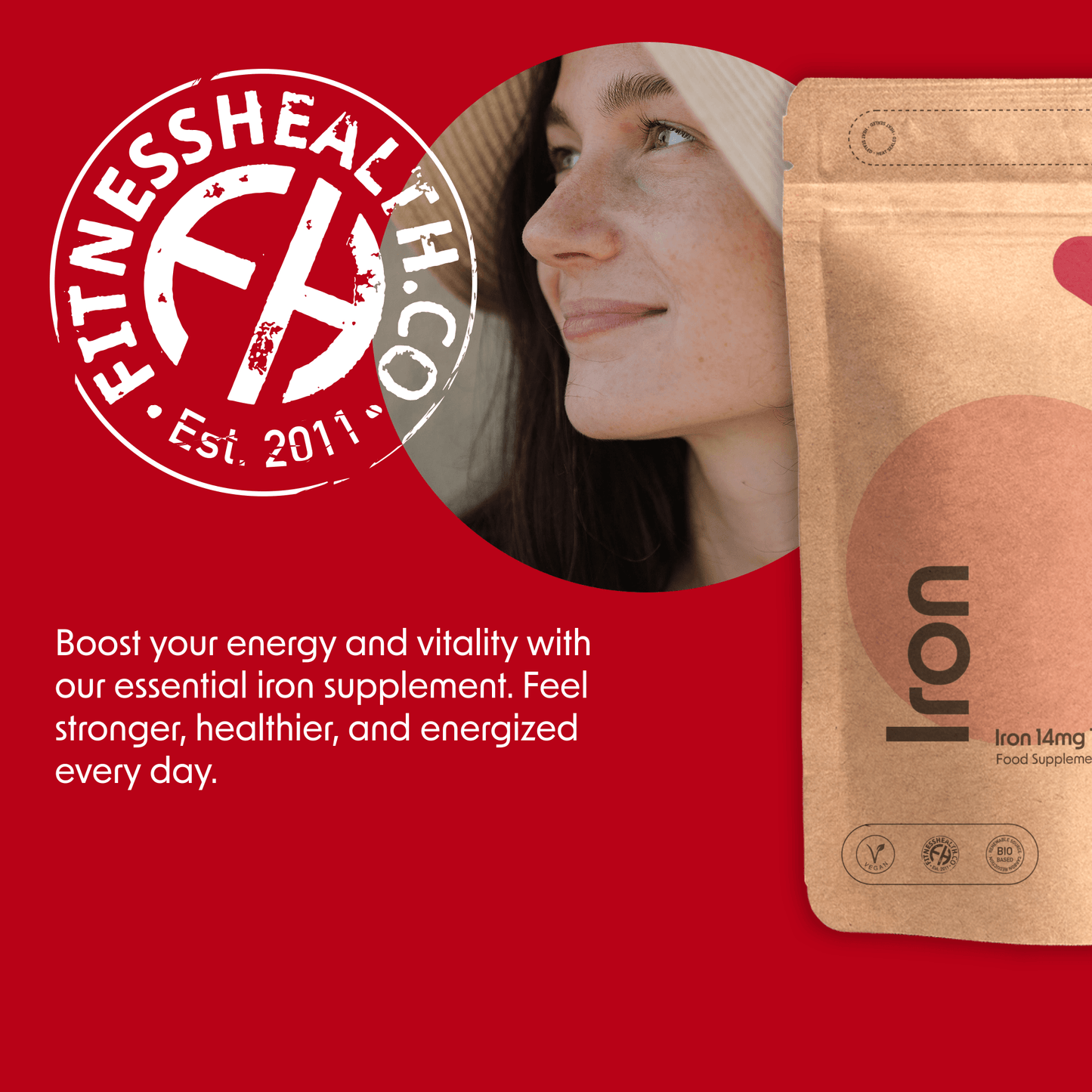 Iron 14mg Tablets - ONE a day - Fitness Health