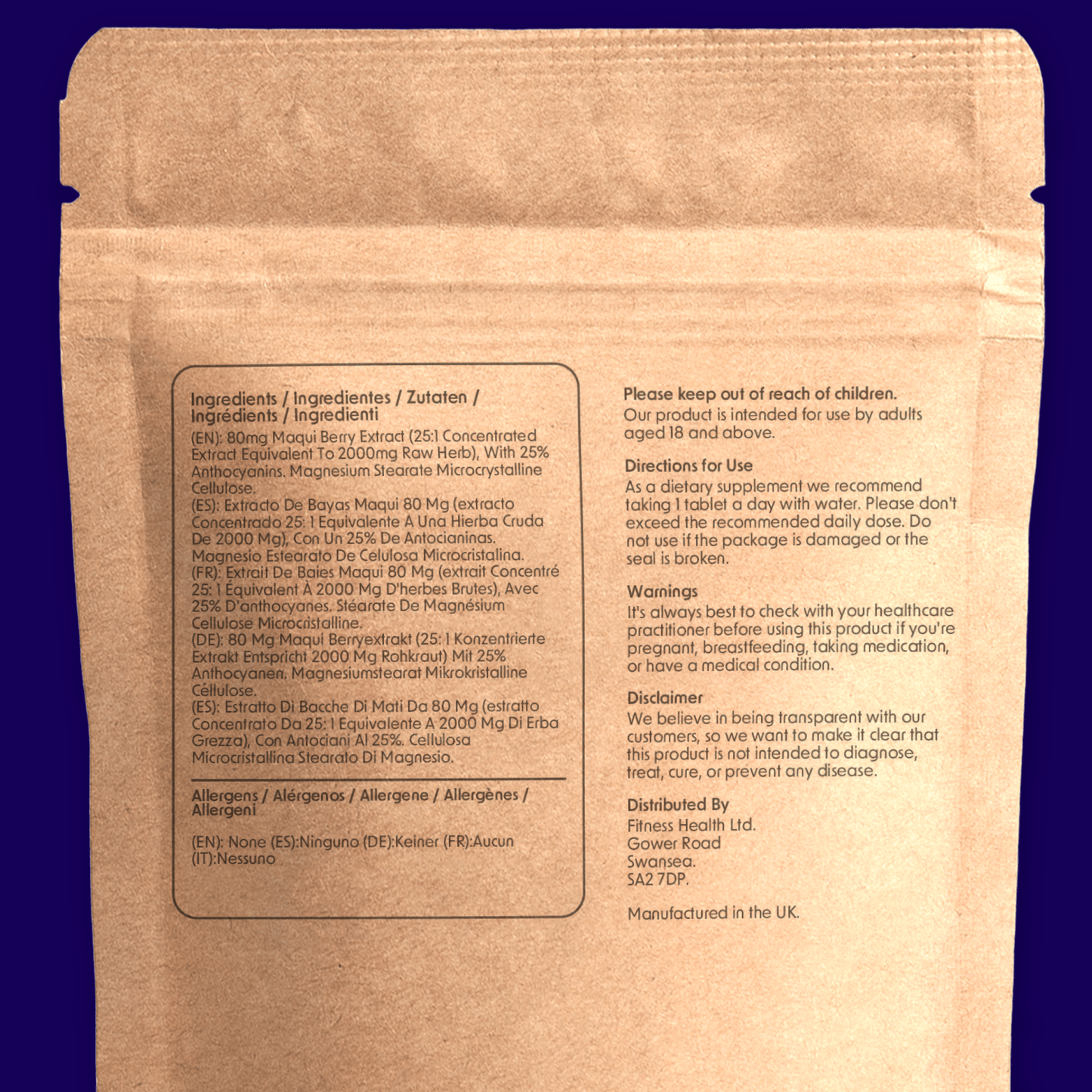 Maqui Berry Extract Tablets 2000mg High Strength - Fitness Health